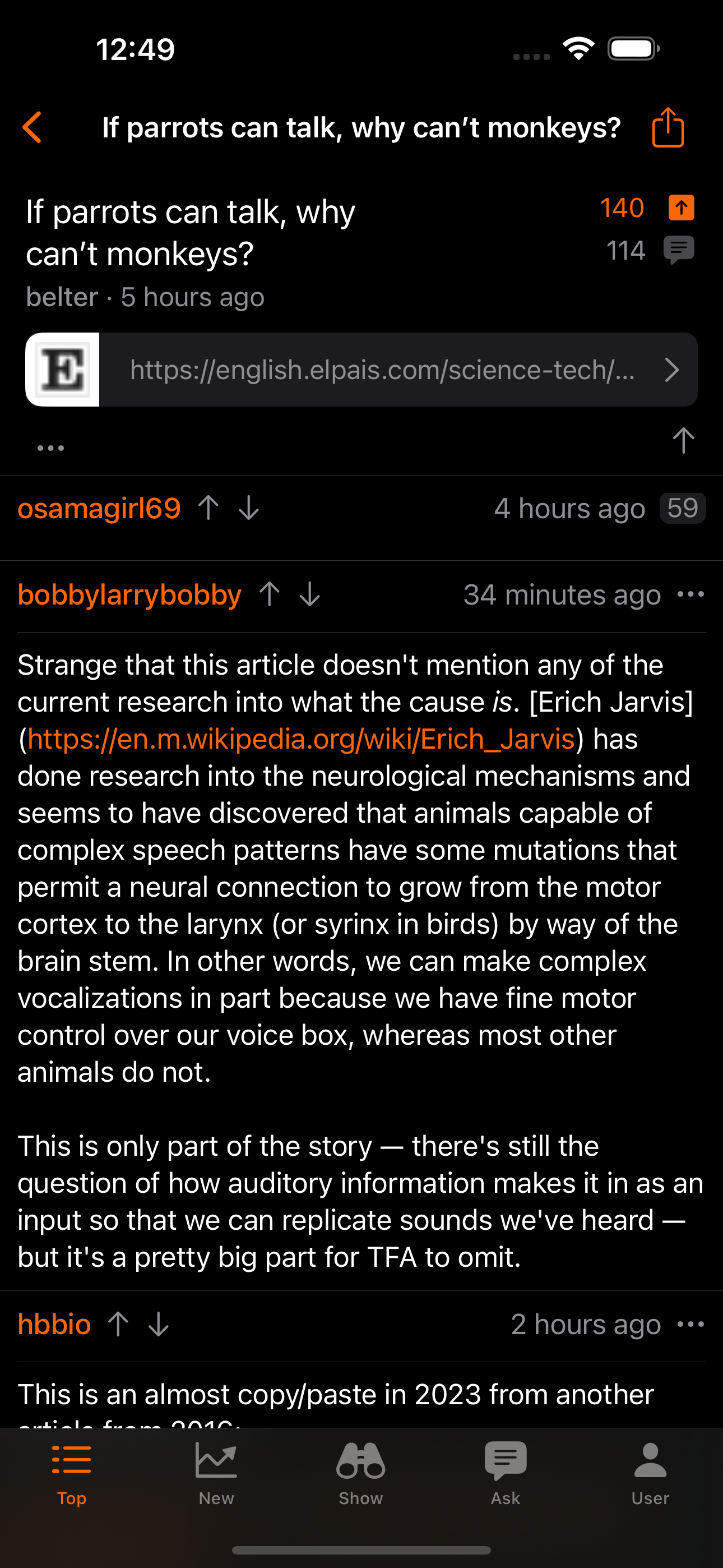 Saturn - HN Reader App - Screenshot 2