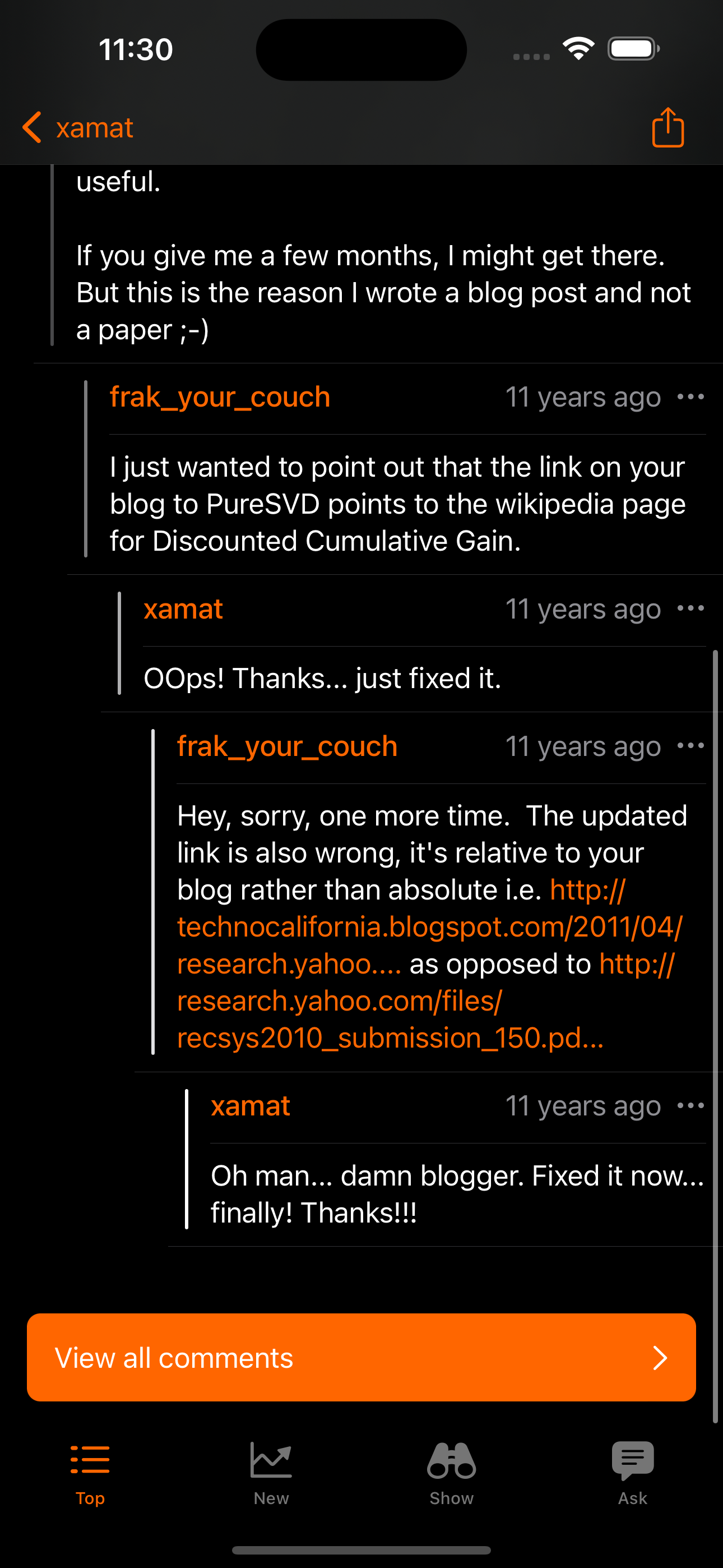 Saturn - HN Reader App - Screenshot 7